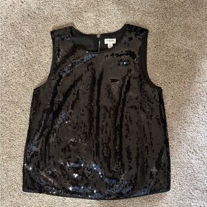 J. Crew Black Sequin Sleeveless Blouse